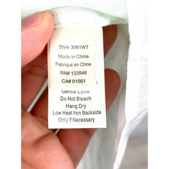 Ecru Womens XL Light Blue 100% Linen Sleeveless Lightweight Summer Blouse NEW - Picture 4 of 5